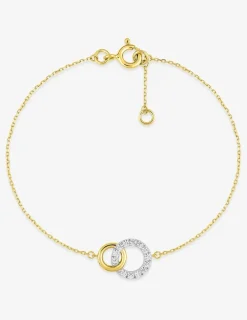 Bracelet bicolore cercle or 375‰ et oxyde de zirconium SO OR