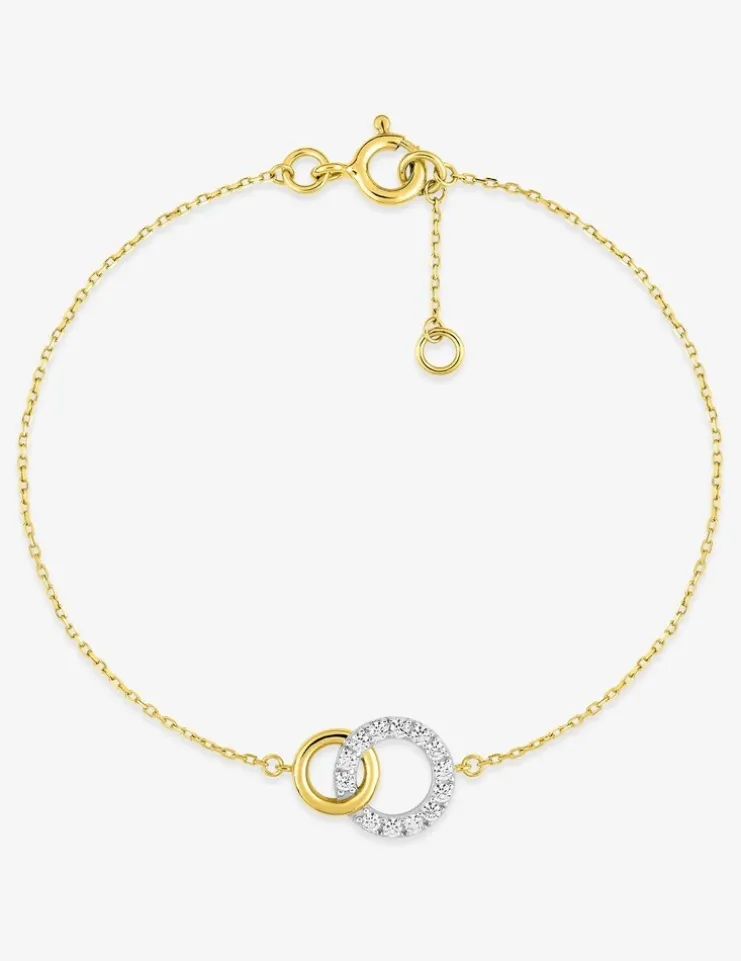 Bracelet bicolore cercle or 375‰ et oxyde de zirconium SO OR