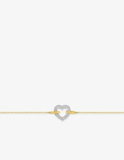 Bracelet bicolore cœur en or jaune 375‰ et oxyde de zirconium SO OR