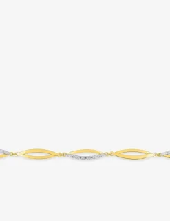 Bracelet bicolore en or 375‰ et oxyde de zirconium SO OR