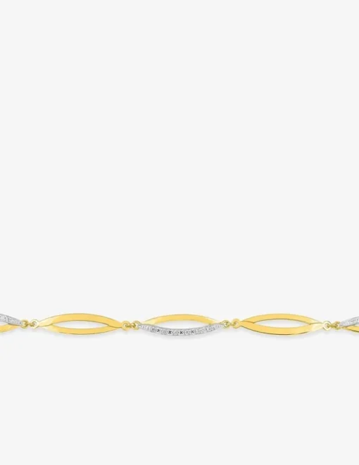 Bracelet bicolore en or 375‰ et oxyde de zirconium SO OR
