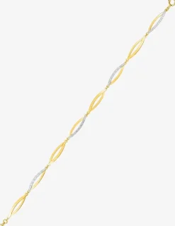 Bracelet bicolore en or 375‰ et oxyde de zirconium SO OR