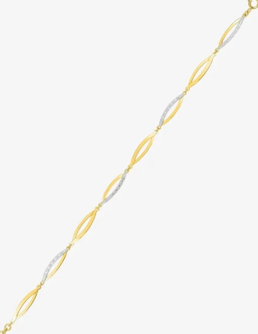 Bracelet bicolore en or 375‰ et oxyde de zirconium SO OR