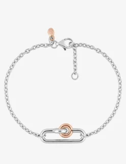 Bracelet bicolore maillon fantaisie argent 925 ‰ SO OR