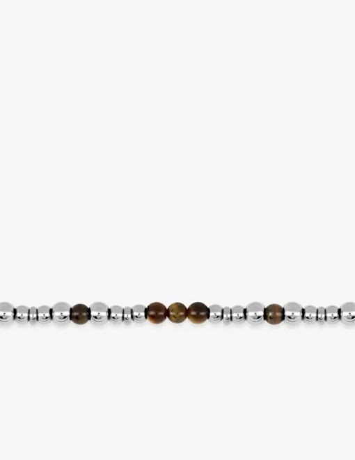 Bracelet boules acier et œil de tigre SO OR