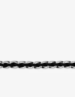 Bracelet Bracelet acier gris et nylon noir SO OR