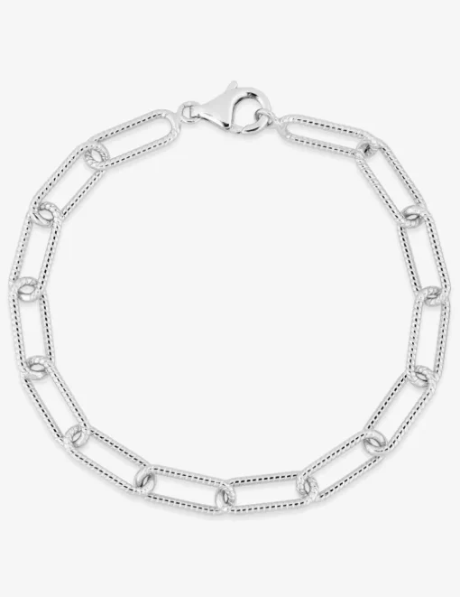 Bracelet Bracelet chaine argent 925 ‰ rhodié maille forçat allongée SO OR