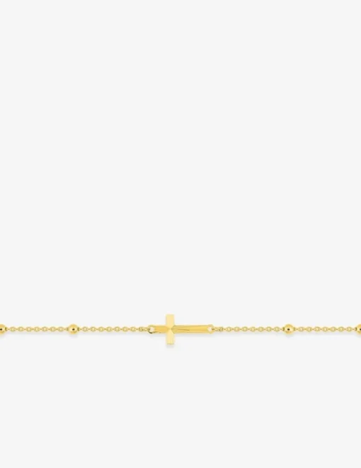 Bracelet Bracelet en or jaune 750‰ chaine souple boules et croix SO OR