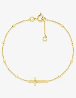 Bracelet Bracelet en or jaune 750‰ chaine souple boules et croix SO OR