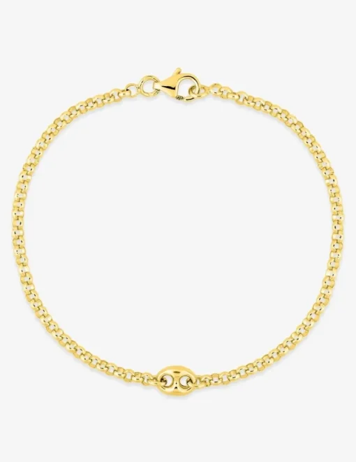 Bracelet Bracelet en plaqué or souple maille forçat grain de café SO OR