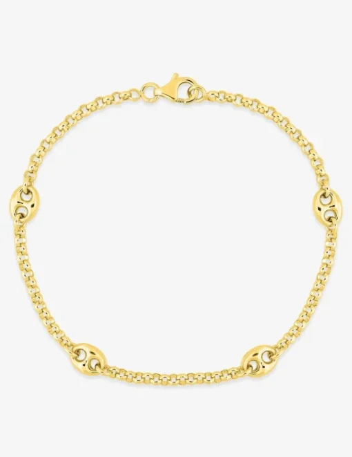 Bracelet Bracelet en plaqué or souple motifs répétitifs maille forçat et grain de café SO OR