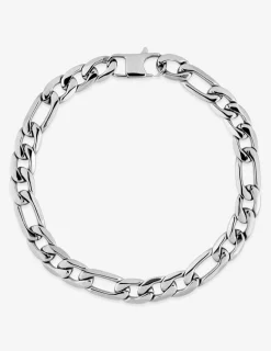 Bracelet Bracelet maille alternée 1+3 7 mm acier SO OR