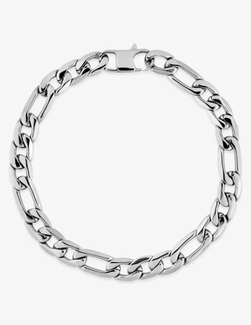 Bracelet Bracelet maille alternée 1+3 7 mm acier SO OR