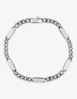 Bracelet Bracelet maille gourmette et plaques rectangles 5 mm acier SO OR