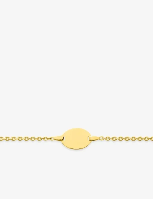 Bracelet Bracelet plaqué or gamme identité enfant plaque ronde et ovale maille forçat SO OR