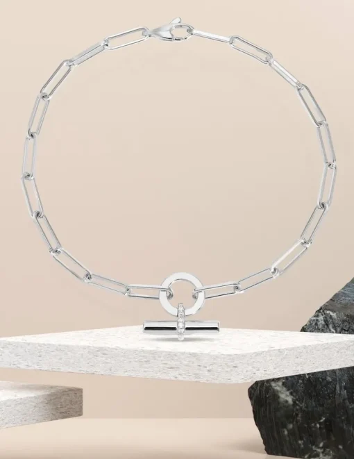 Bracelet breloque Argent 925‰ rhodié & oxydes de zirconium SO OR