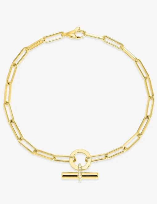 Bracelet breloque Plaqué or & oxydes de zirconium SO OR