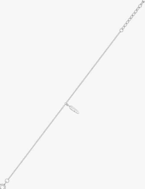 Bracelet breloque plume en argent 925 ‰ rhodié SO OR