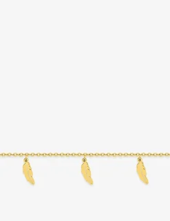 Bracelet breloques plume acier doré SO OR