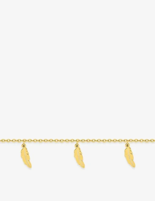 Bracelet breloques plume acier doré SO OR