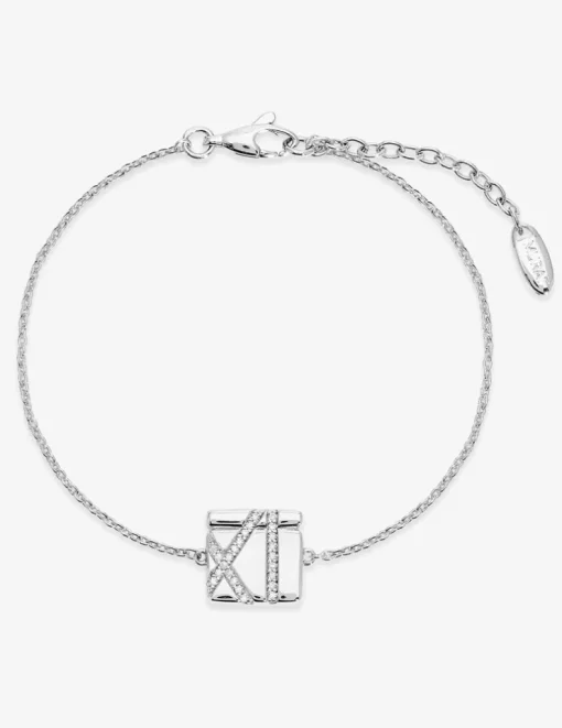 Bracelet carré Argent 925‰ rhodié & oxydes de zirconium SO OR