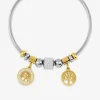 Bracelet câble acier bicolore et motifs SO OR