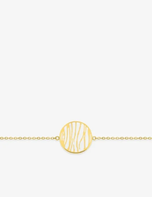 Bracelet cercle acier doré et émail blanc SO OR