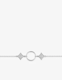 Bracelet cercle argent 925‰ rhodié et losanges oxydes de zirconium SO OR
