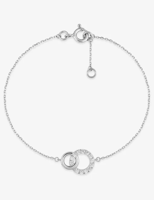 Bracelet cercle en or blanc 375‰ et oxyde de zirconium SO OR