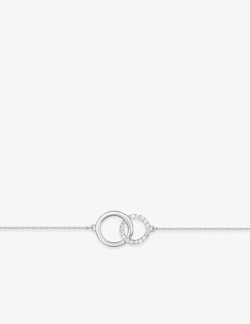 Bracelet cercle en or blanc 375‰ et oxyde de zirconium SO OR