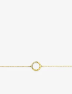 Bracelet cercle en or jaune 375‰ et oxyde de zirconium SO OR