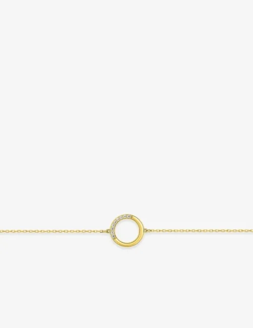 Bracelet cercle en or jaune 375‰ et oxyde de zirconium SO OR