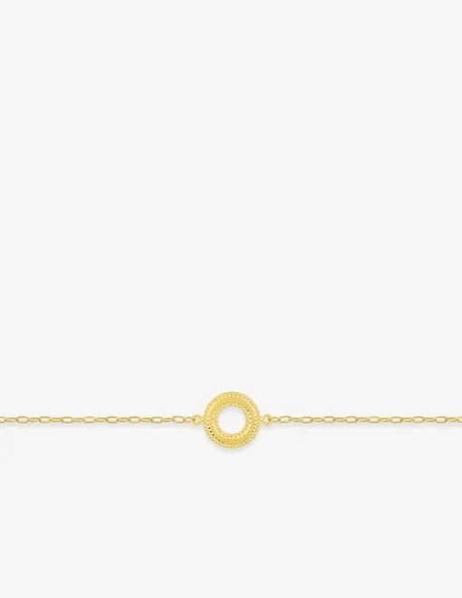 Bracelet cercle liseré perlé or jaune 375‰ SO OR