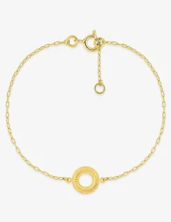 Bracelet cercle liseré perlé or jaune 375‰ SO OR
