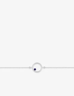 Bracelet cercle or blanc 375‰ et saphir SO OR