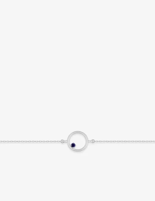 Bracelet cercle or blanc 375‰ et saphir SO OR