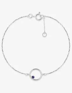 Bracelet cercle or blanc 375‰ et saphir SO OR