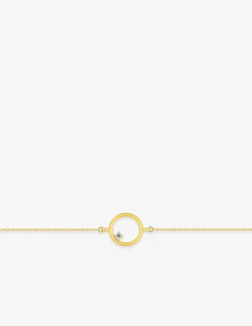 Bracelet cercle or jaune 750‰ et oxyde de zirconium SO OR