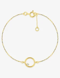 Bracelet cercle or jaune 750‰ et oxyde de zirconium SO OR