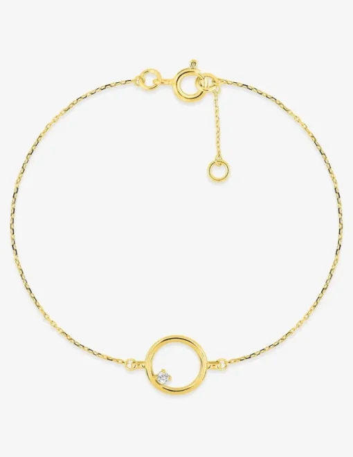 Bracelet cercle or jaune 750‰ et oxyde de zirconium SO OR