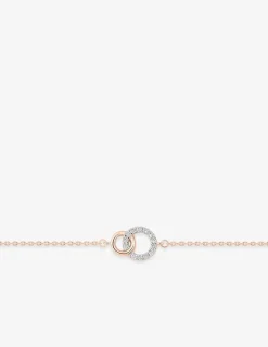 Bracelet cercle plaqué or rose et cercle rhodium avec oxydes de zirconium entrelacés SO OR