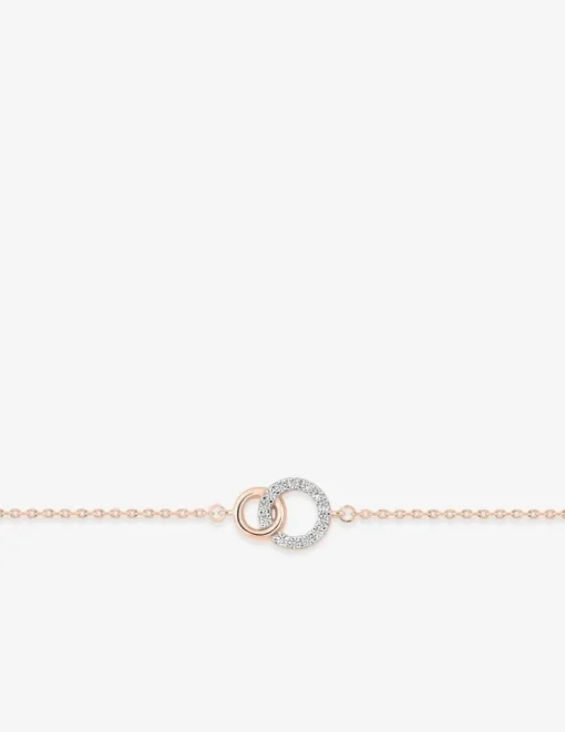 Bracelet cercle plaqué or rose et cercle rhodium avec oxydes de zirconium entrelacés SO OR