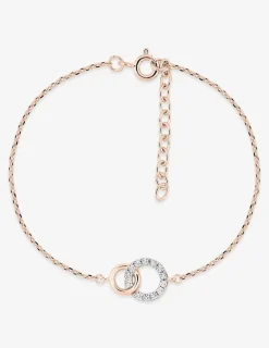 Bracelet cercle plaqué or rose et cercle rhodium avec oxydes de zirconium entrelacés SO OR