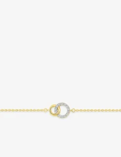 Bracelet cercle plaqué or et cercle rhodium avec oxydes de zirconium entrelacés SO OR