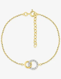 Bracelet cercle plaqué or et cercle rhodium avec oxydes de zirconium entrelacés SO OR