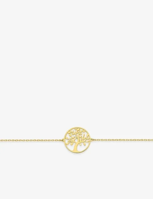 Bracelet chaine et arbre de vie en or jaune 375 ‰ SO OR