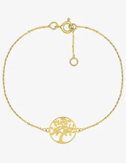 Bracelet chaine et arbre de vie en or jaune 375 ‰ SO OR