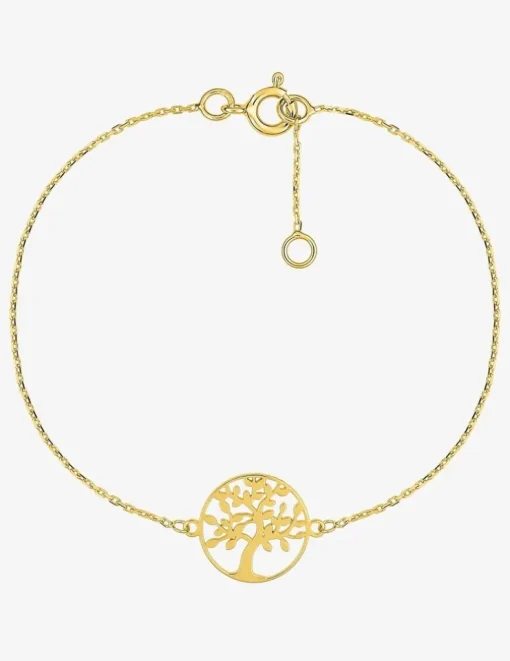 Bracelet chaine et arbre de vie en or jaune 375 ‰ SO OR
