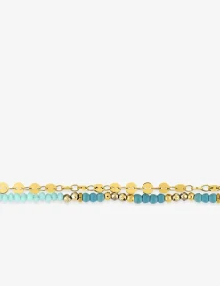 Bracelet chaîne acier doré et turquoises synthétiques SO OR