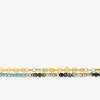 Bracelet chaîne acier doré et turquoises vertes synthétiques SO OR